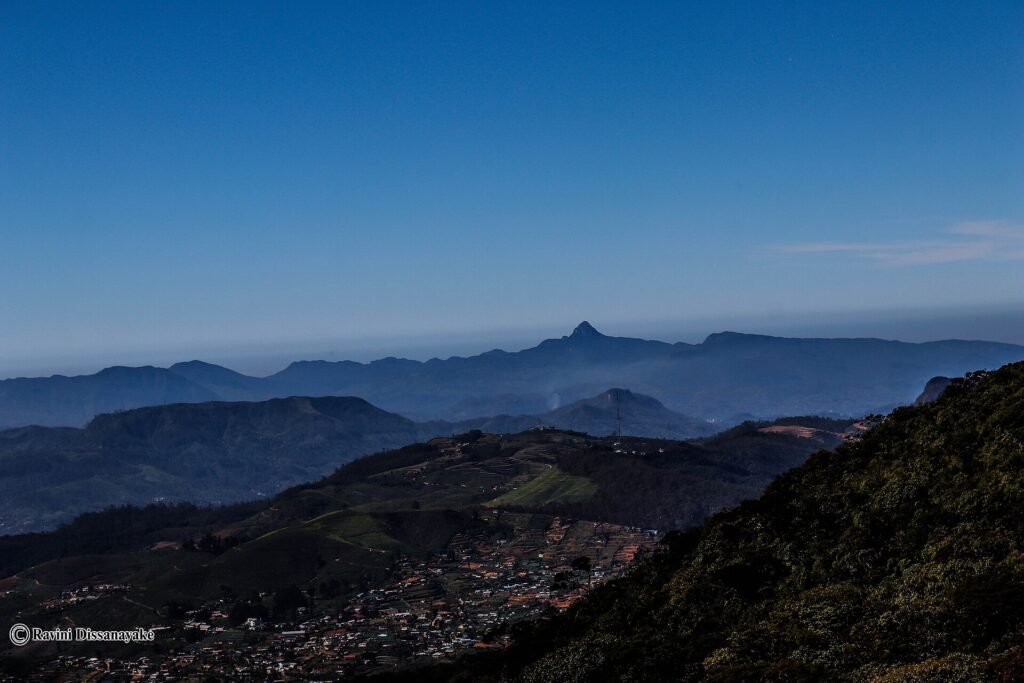 Sri Pada (Adam's Peak) seen from the top of Pidurutalagala